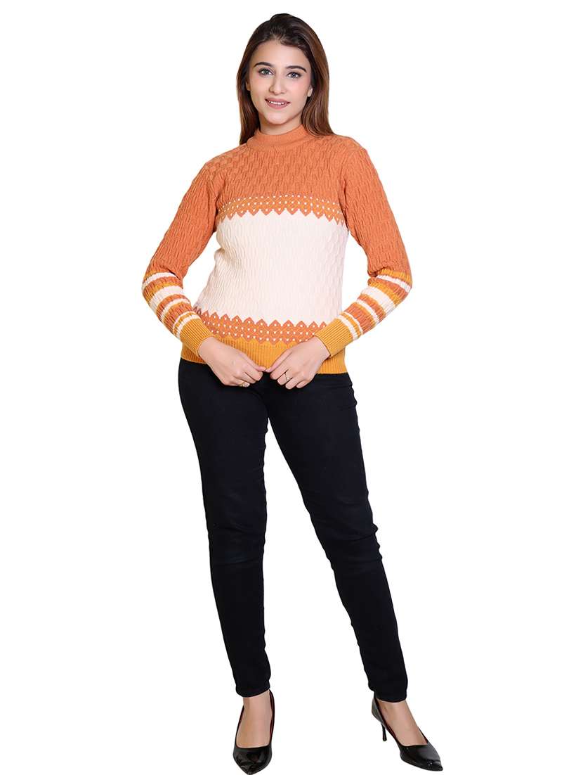 women color blocked long sleeve pullover - 21543032 - Standard Image - 4