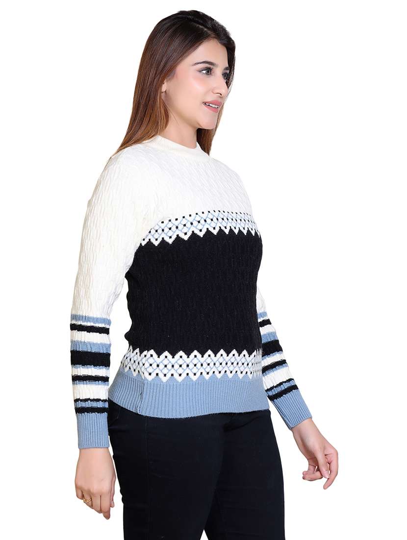 women color blocked long sleeves pullover - 21543033 -  Standard Image - 1