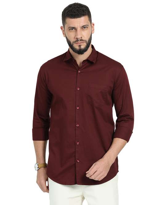 men solid long sleeve casual shirt - 21544289 -  Standard Image - 0