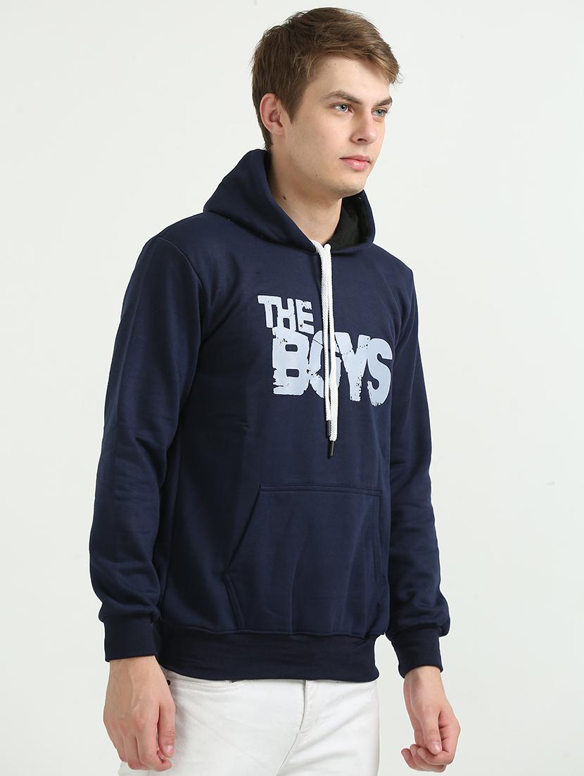 men front print hood neck sweatshirt - 21544295 - Standard Image - 1