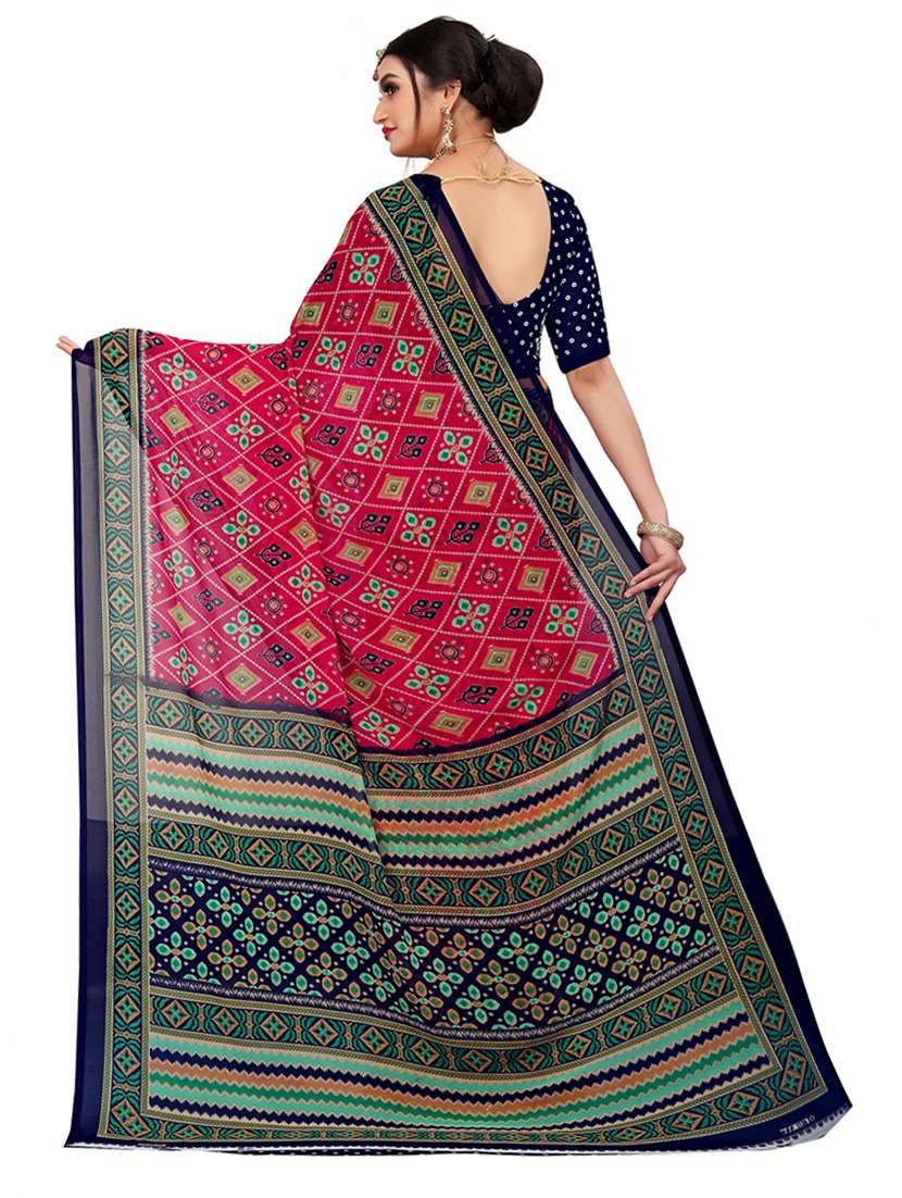 women red printed georgette saree - 21544515 -  Standard Image - 1