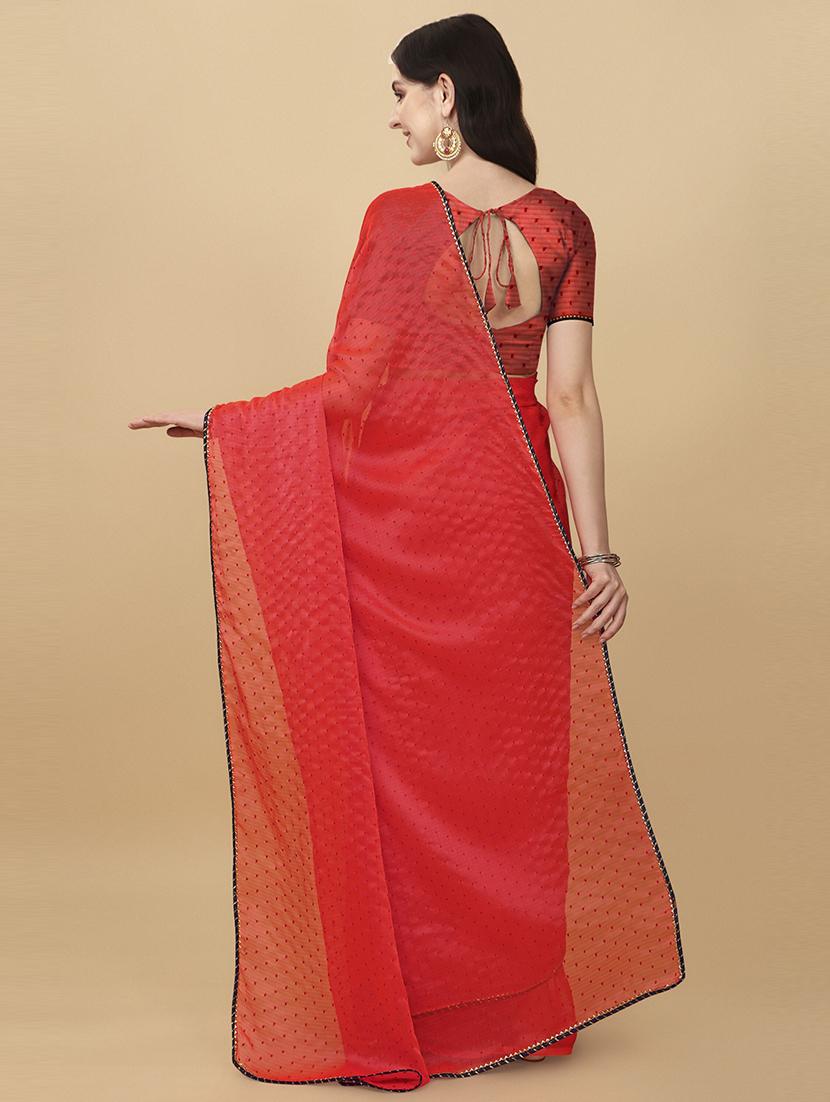 women red embroidered saree - 21544520 - Standard Image - 1