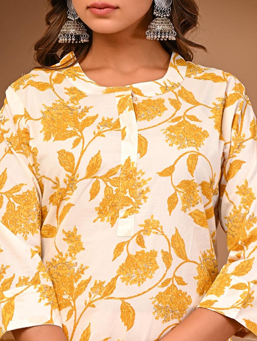 women printed mandarin collared straight kurta - 21544681 - Standard Image - 4