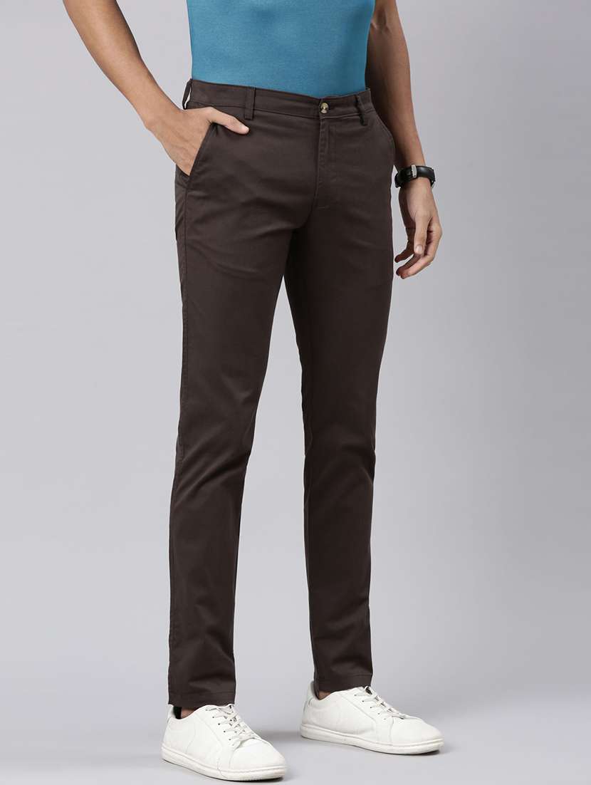 men mid rise solid chinos  - 21544694 -  Standard Image - 1
