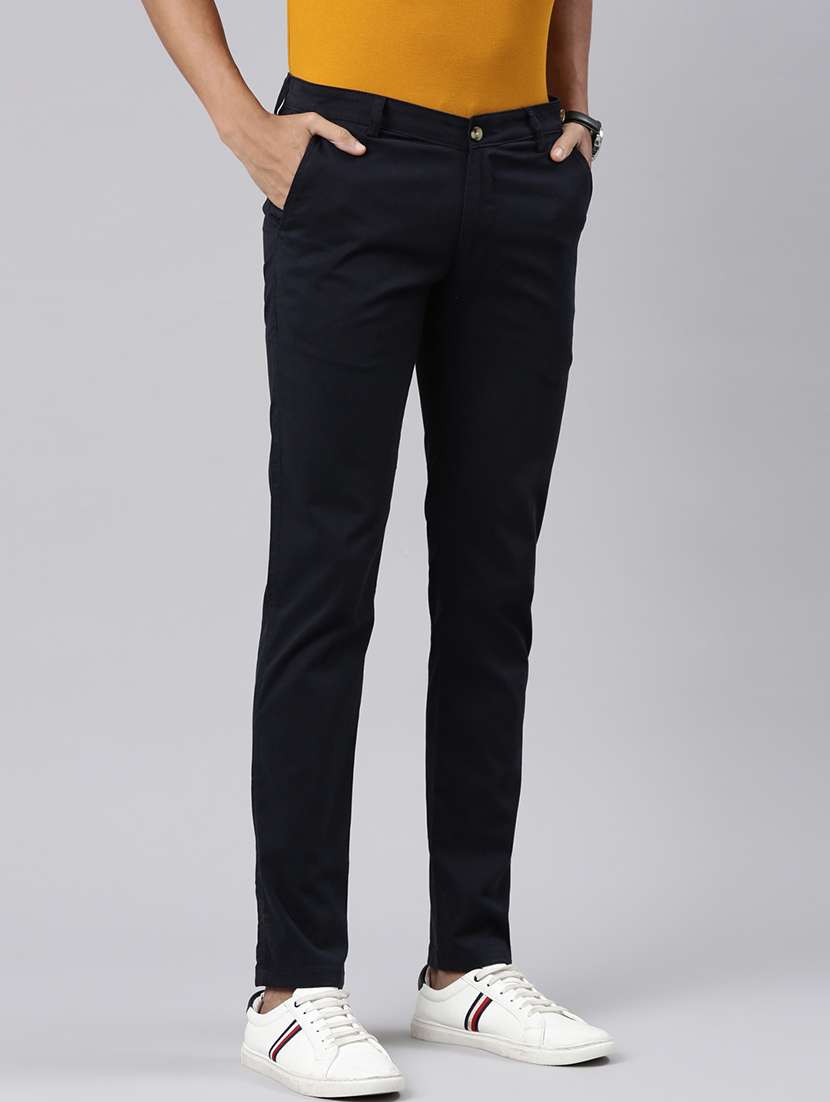men mid rise solid chinos  - 21544696 -  Standard Image - 1