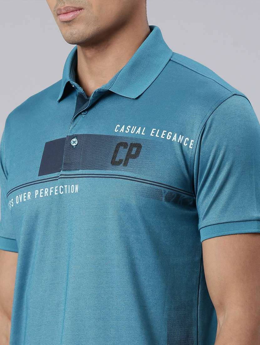 men polo neck placement print t-shirt - 21544702 -  Standard Image - 4