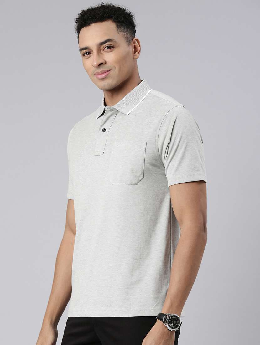 men polo neck plain t-shirt - 21544707 -  Standard Image - 1