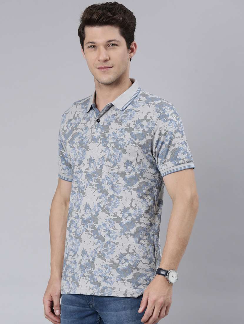 men all over print short sleeve polo t-shirt - 21544721 -  Standard Image - 1