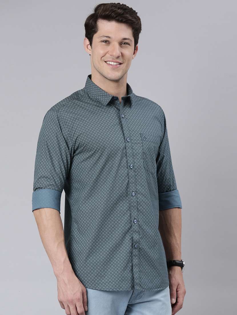 men printed long sleeve casual shirt - 21544772 - Standard Image - 1