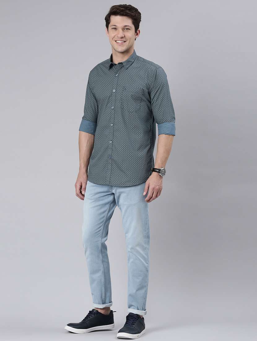 men printed long sleeve casual shirt - 21544772 - Standard Image - 4