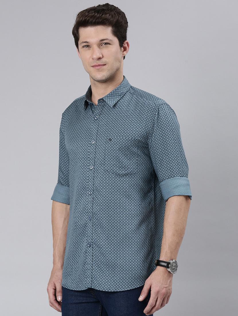 men printed long sleeve casual shirt - 21544776 - Standard Image - 1