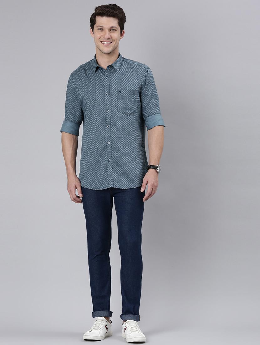 men printed long sleeve casual shirt - 21544776 - Standard Image - 4