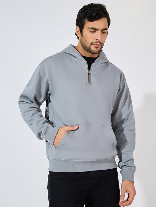 men solid long sleeve hoocded sweatshirt - 21544814 - Standard Image - 0