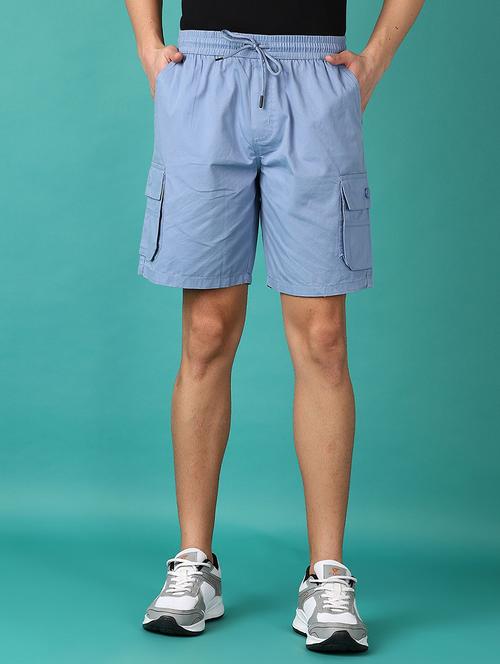 men mid rise solid cargo shorts - 21544967 -  Standard Image - 0