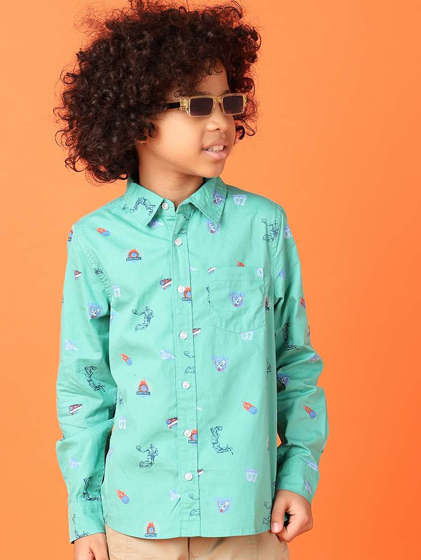 boys printed long sleeve shirts - 21544983 - Standard Image - 1