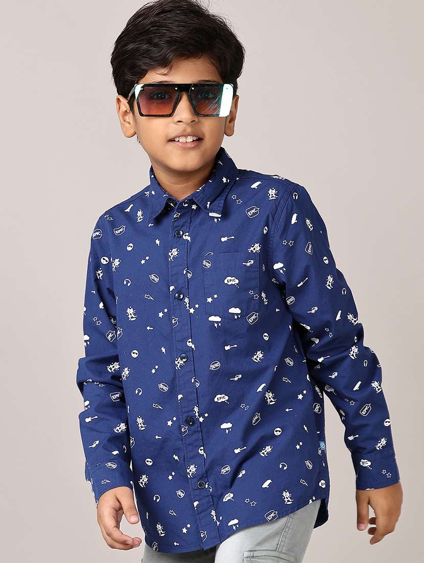 boys printed long sleeve shirts - 21544984 -  Standard Image - 1