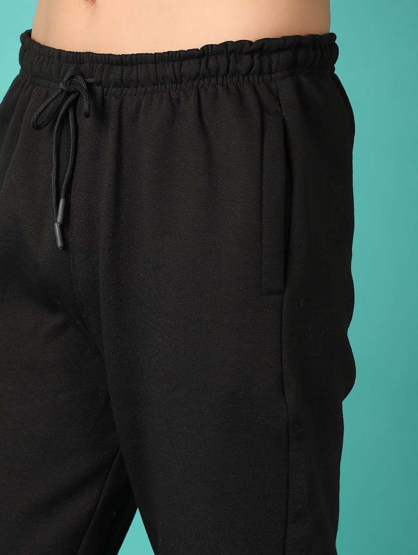 men black solid ankle length track suit - 21545017 -  Standard Image - 4