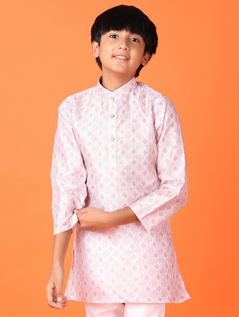 boys embroidered long sleeve kurta set - 21545024 - Standard Image - 4