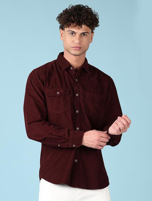 men solid long sleeve casual shirt - 21545025 -  Standard Image - 0