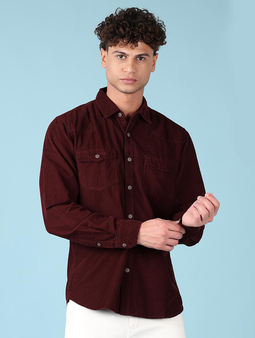men solid long sleeve casual shirt - 21545025 -  Zoom Image - 0