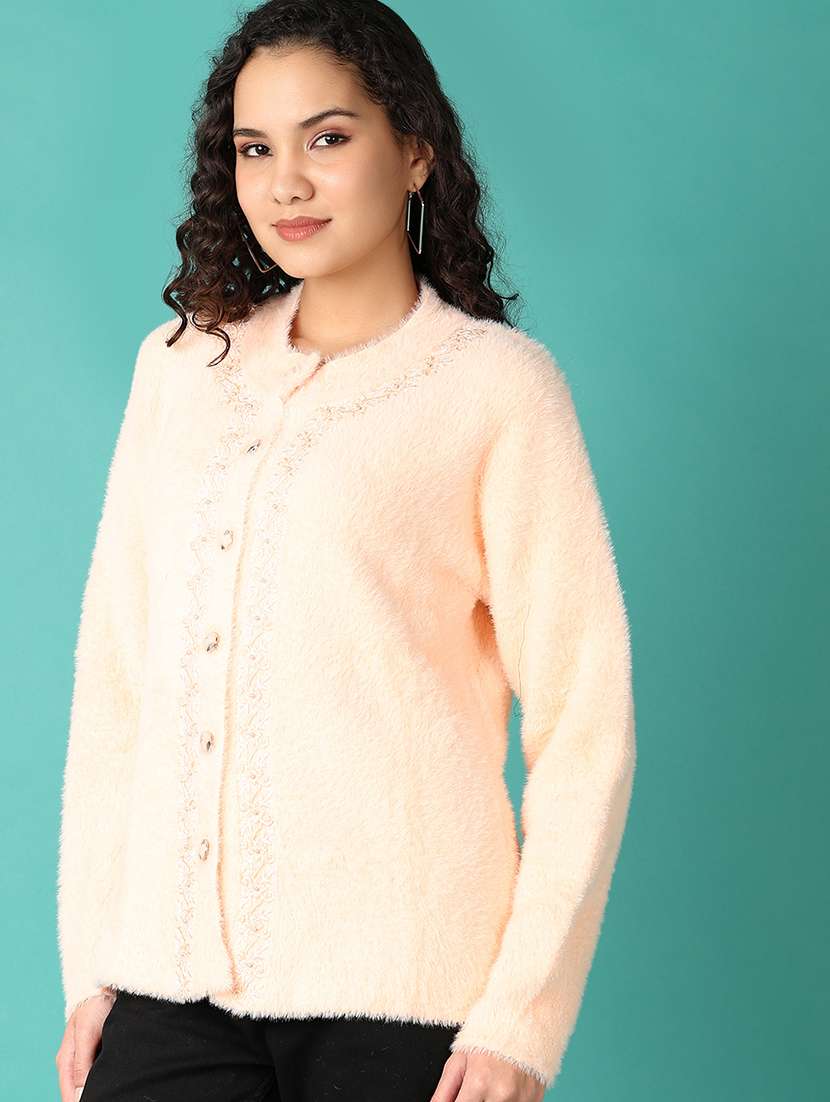 women self design long sleeve cardigan - 21545047 -  Standard Image - 1
