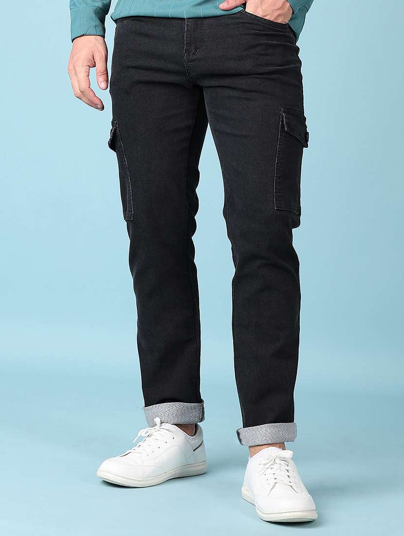 men grey solid mid rise full length jean - 21545050 -  Standard Image - 1