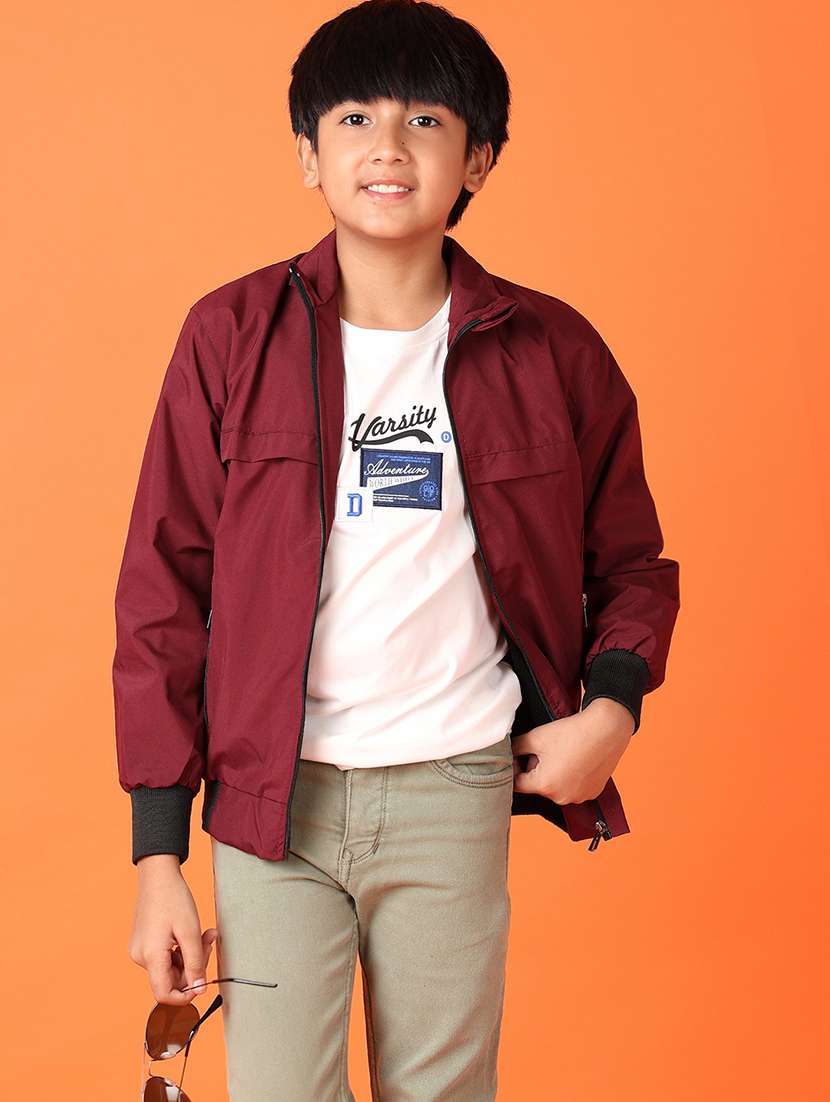 boys solid long sleeve regular jacket - 21545054 -  Standard Image - 1