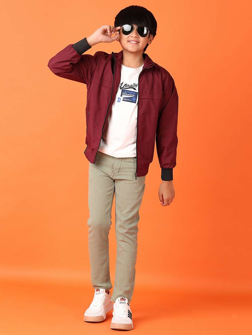 boys solid long sleeve regular jacket - 21545054 -  Standard Image - 4