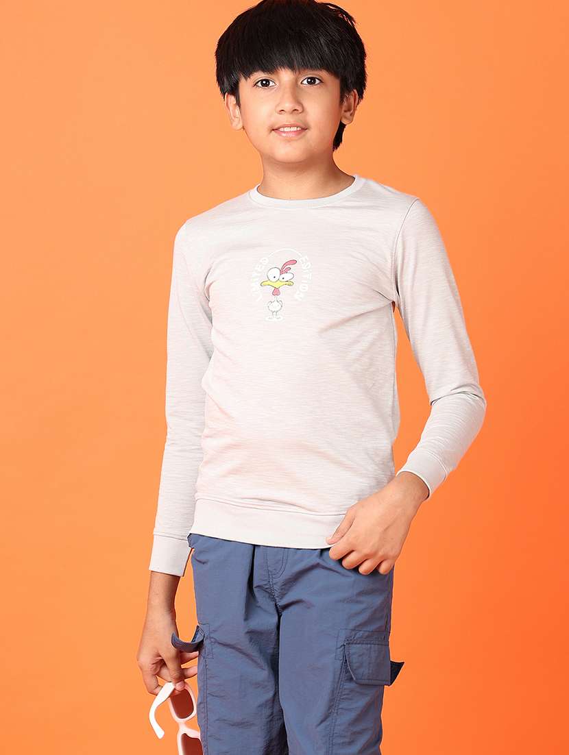 boys long sleeves front & back print t-shirt