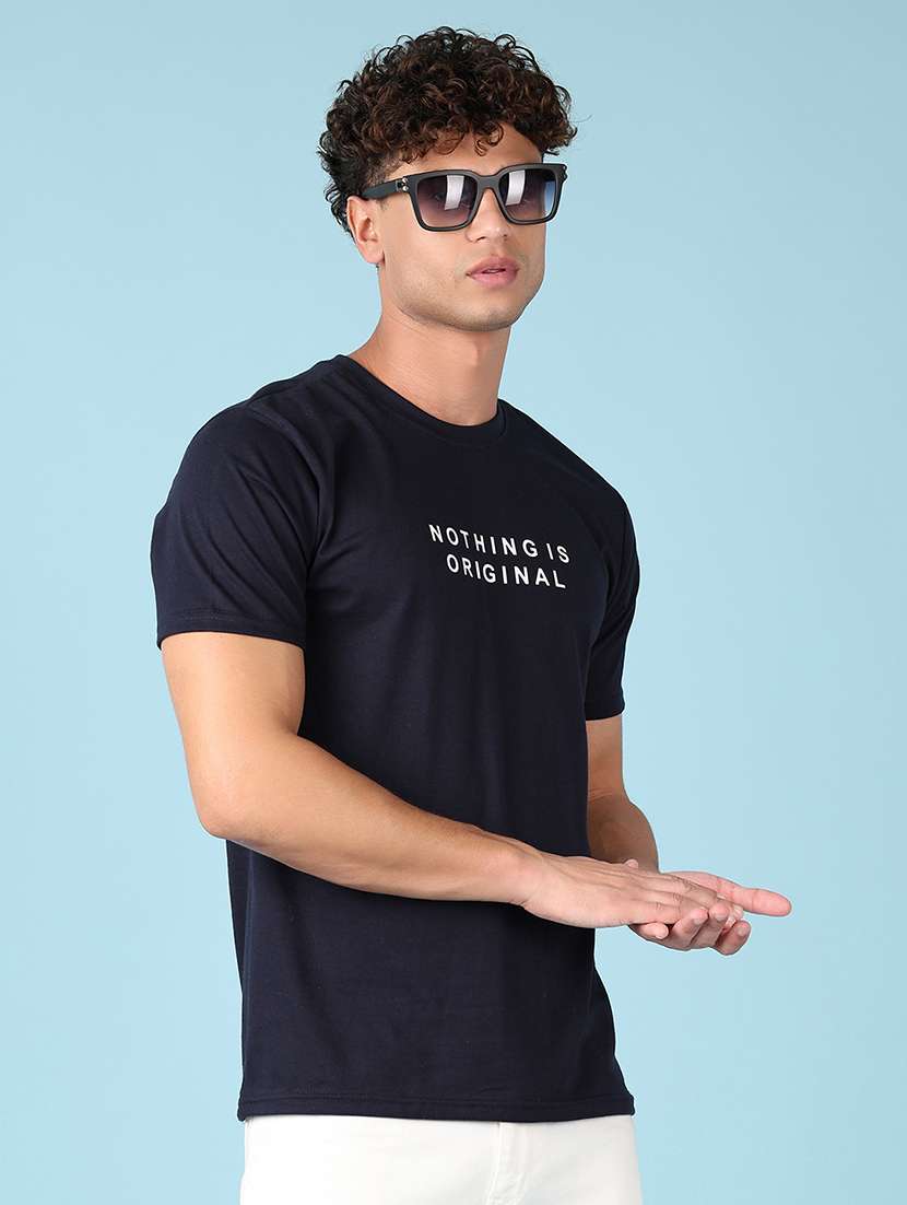 men round neck front & back print t-shirt - 21545330 -  Standard Image - 1