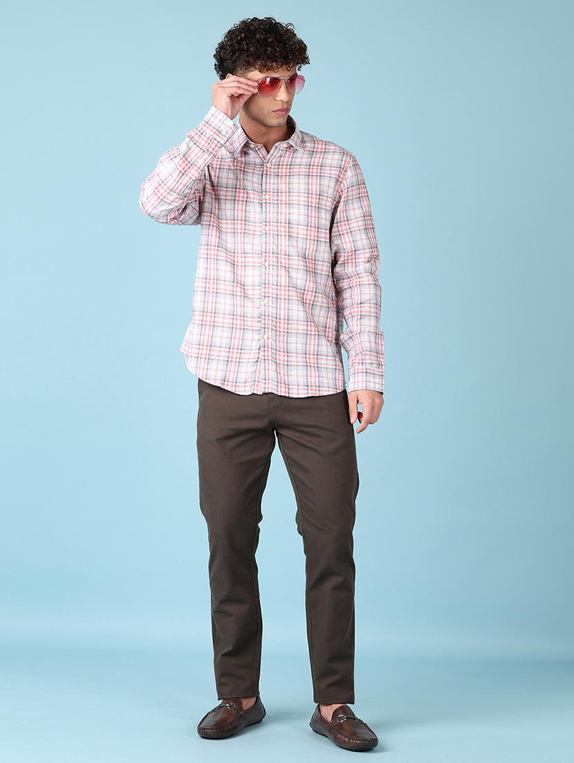men checkered long sleeve casual shirt - 21545409 - Standard Image - 4