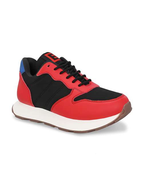 men red lace up sneaker