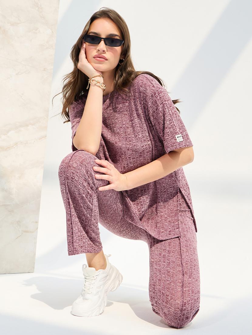 women pink solid top and trouser co-ord set - 21546975 - Standard Image - 4