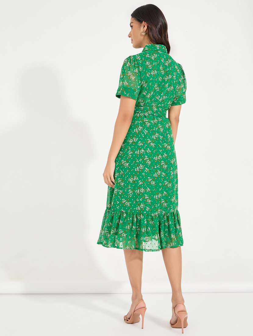 women green floral printed shirt dress - 21546980 -  Standard Image - 4