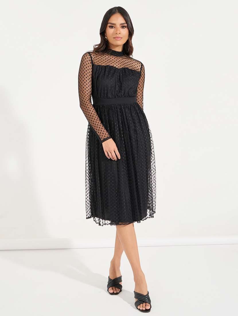women black self-designed a-line dress