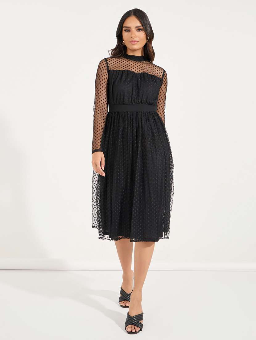 women black self-designed a-line dress - 21546981 -  Standard Image - 1
