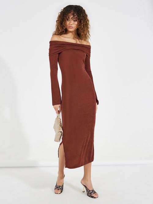 women brown solid sheath dress - 21546996 - Standard Image - 0
