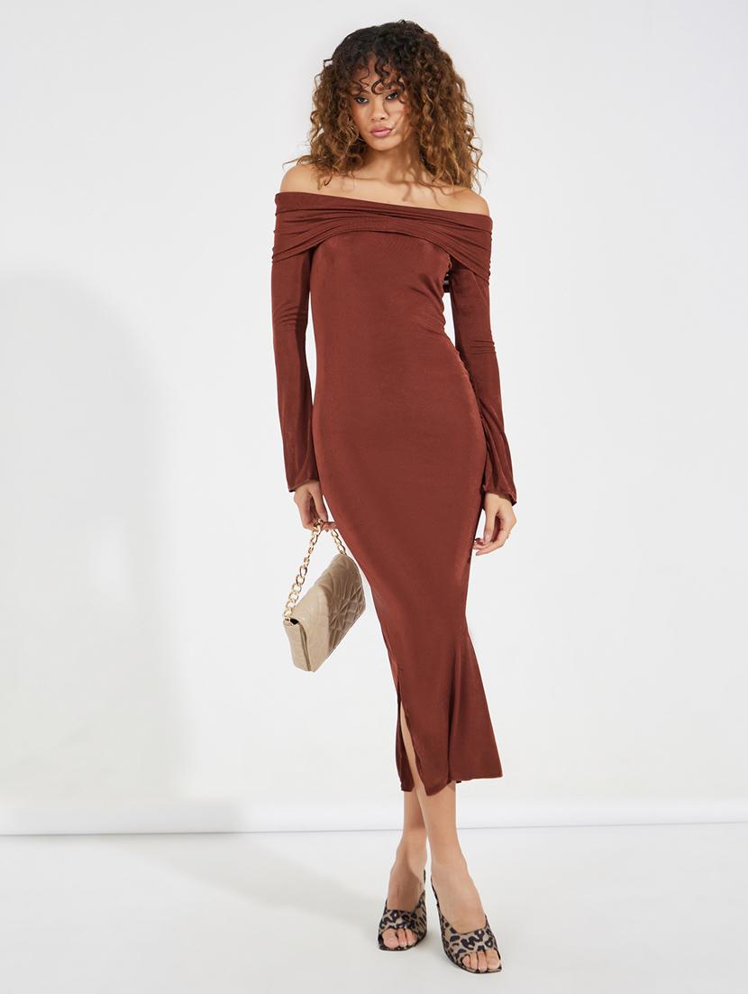 women brown solid sheath dress - 21546996 -  Standard Image - 1