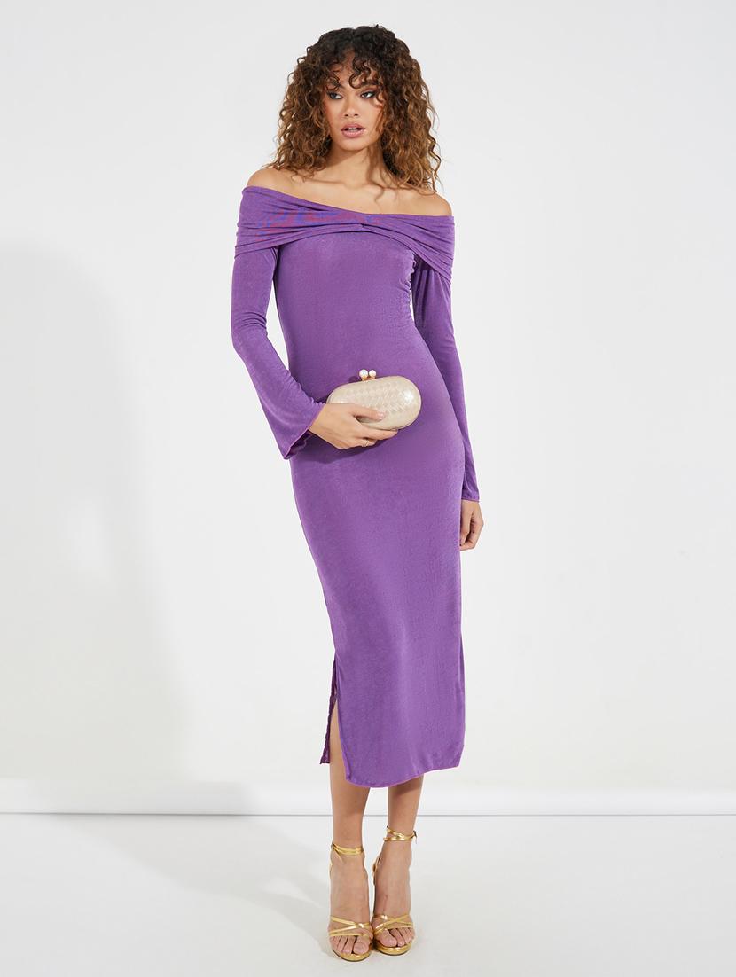 women purple solid sheath dress - 21546997 - Zoom Image - 0