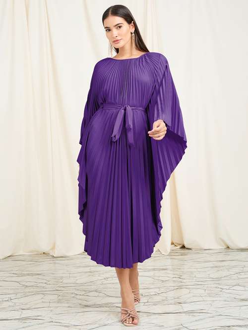 women solid pleated kaftan dress  - 21547016 -  Standard Image - 0