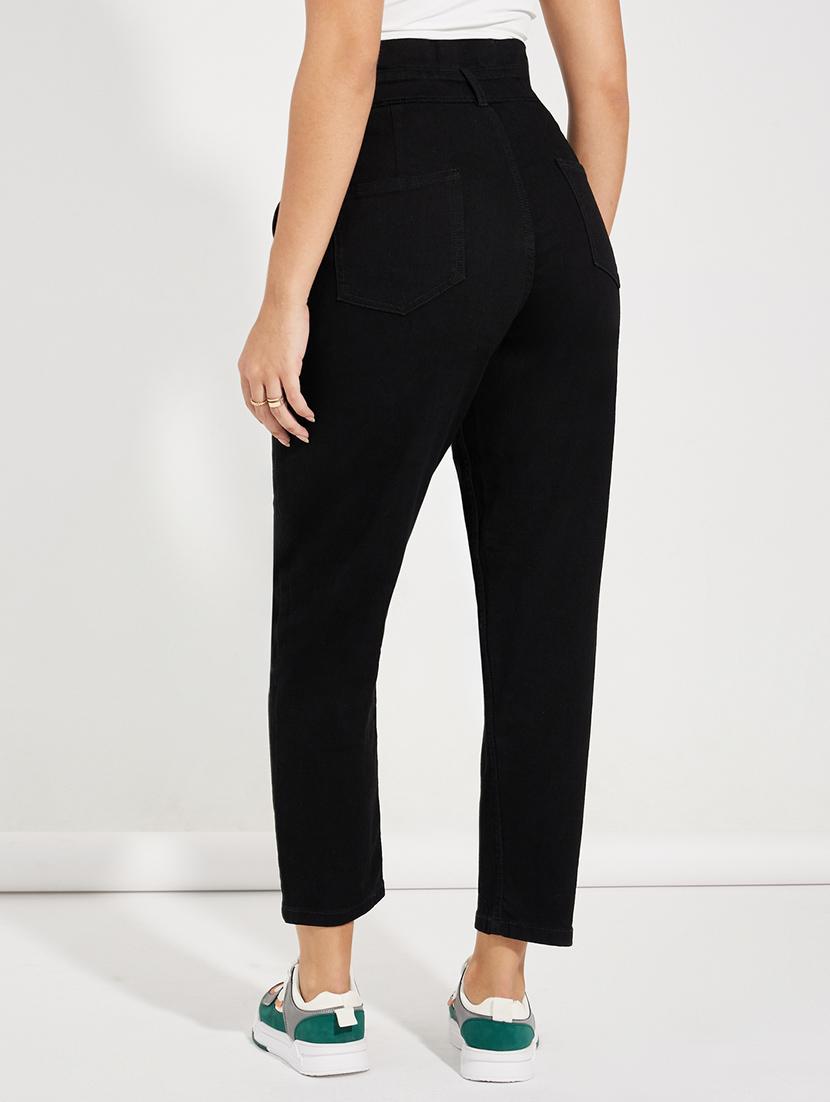 women black solid mom fit jean - 21547020 - Standard Image - 1