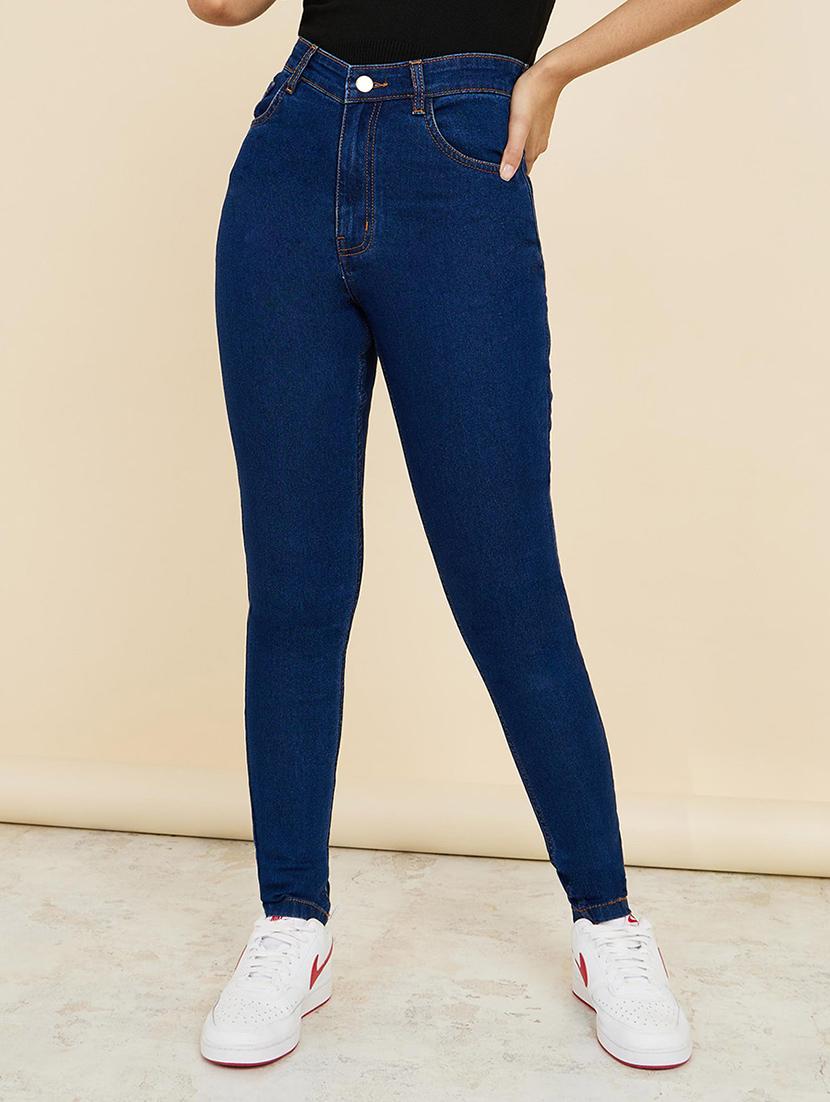 women blue plain skinny fit jean - 21547031 - Zoom Image - 0