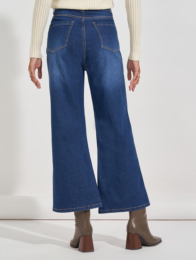 women blue plain bootcut jean - 21547032 - Standard Image - 1