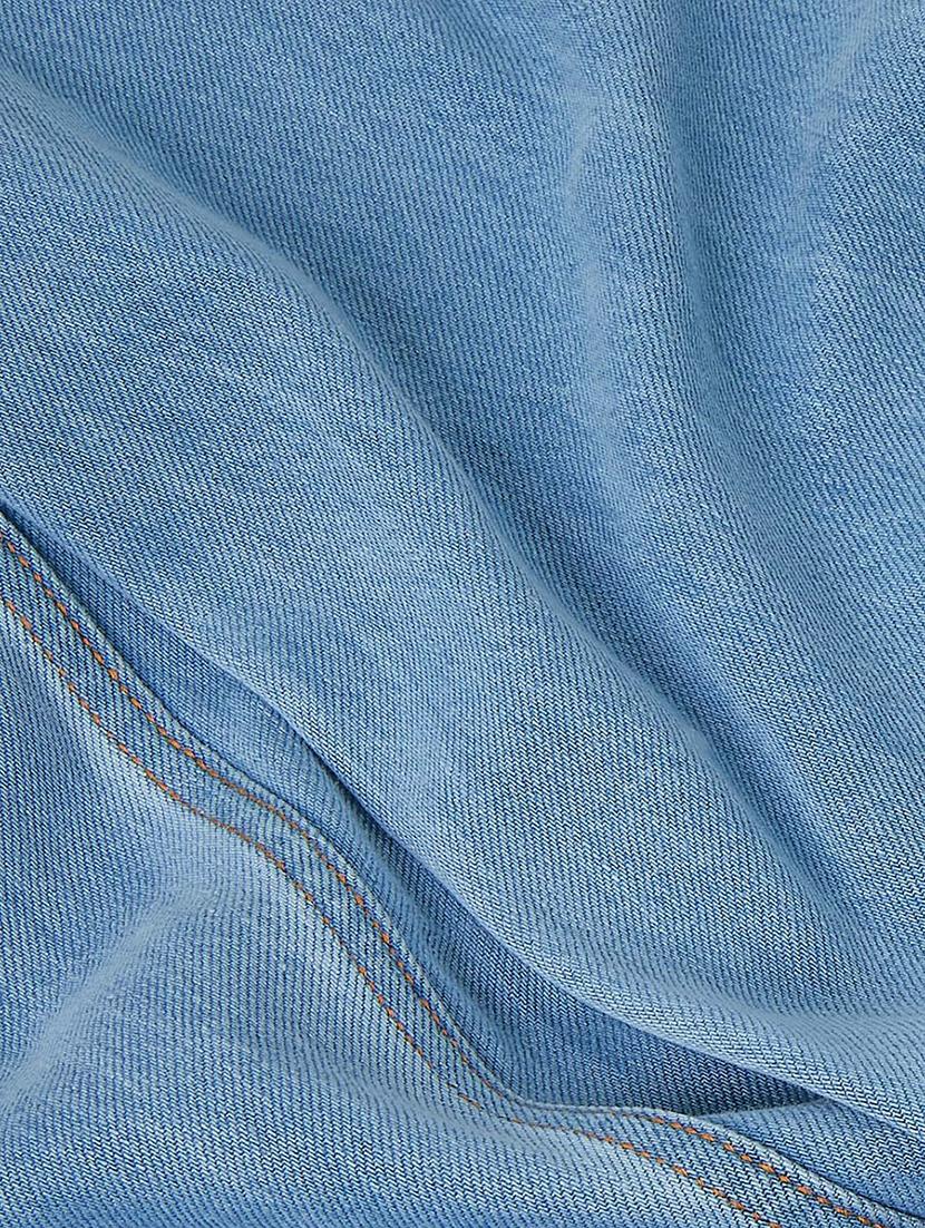 women blue plain wide leg jean - 21547040 - Standard Image - 4