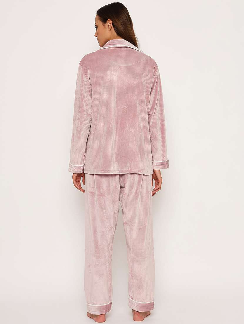 women solid pyjama nightwear set - 21547437 -  Standard Image - 4