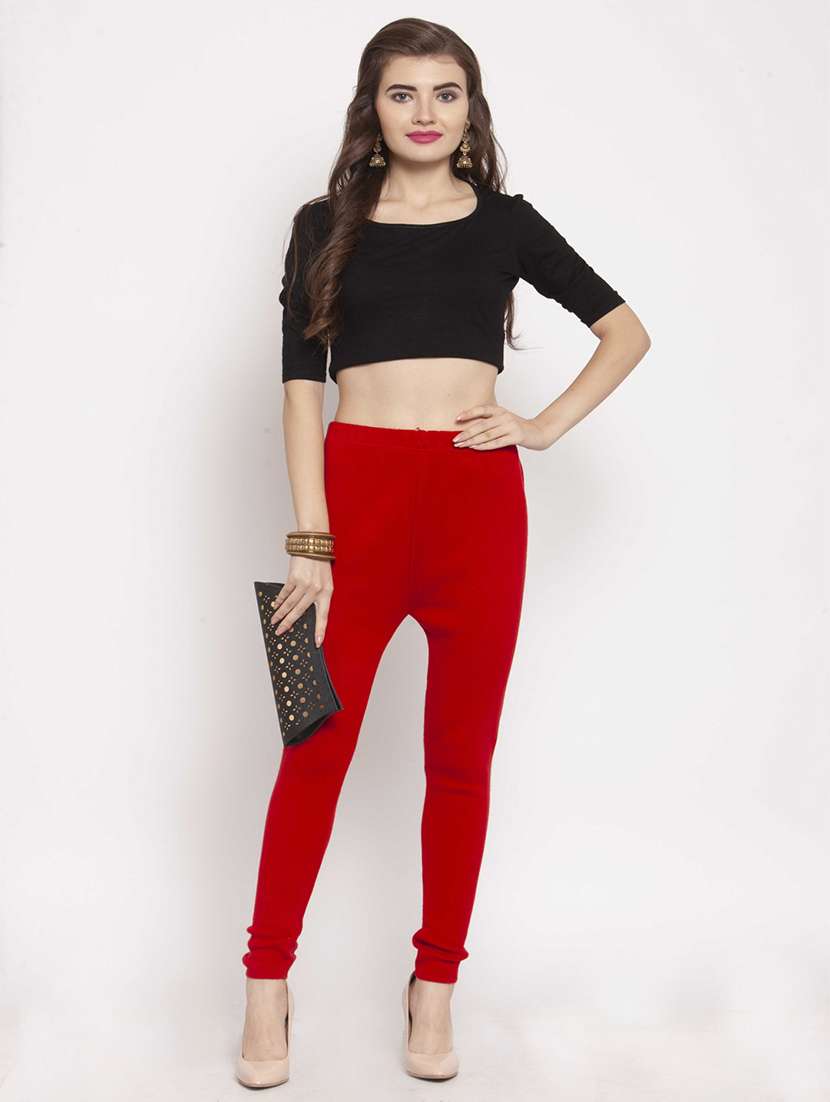 women solid woolen legging - 21547440 -  Standard Image - 4