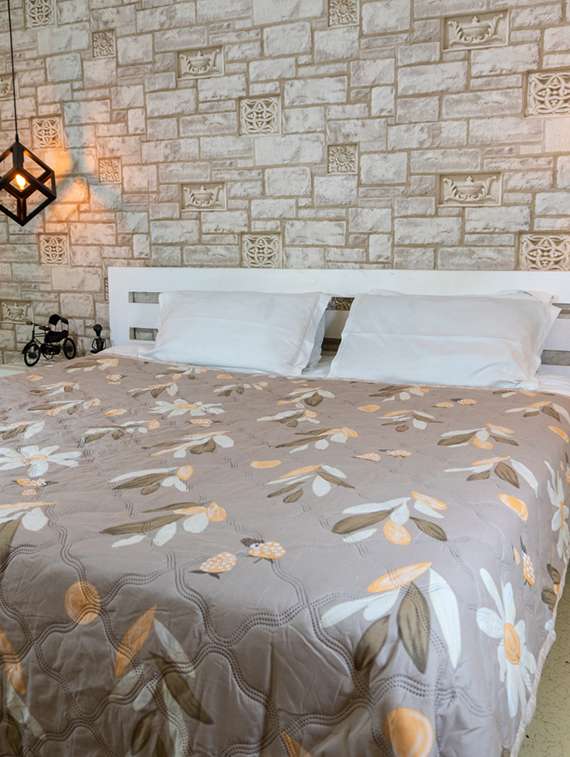 veahome cotton nature double size comforter ( 230 x 230 cm ) - brown ( coordinated )