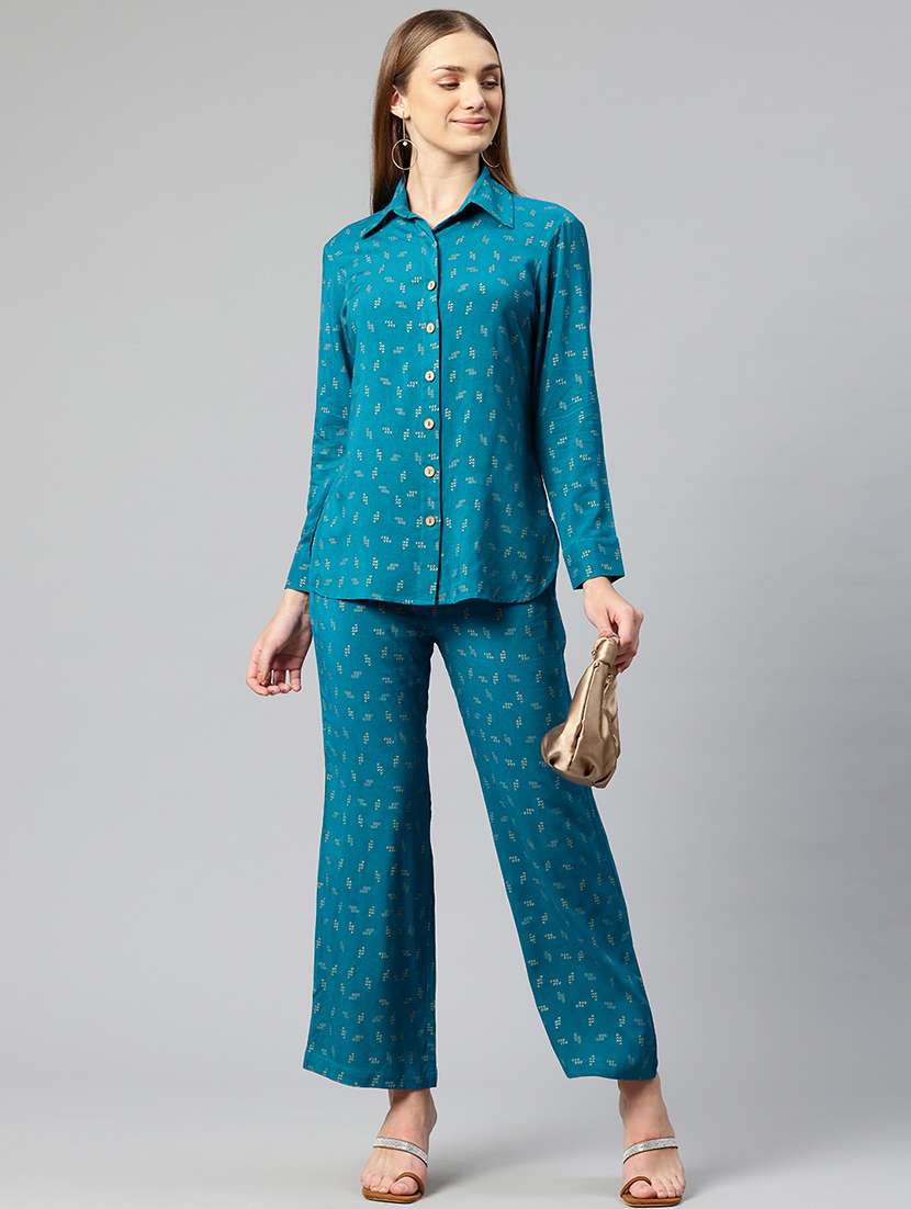 women printed shirt and trouser co-ord set - 21547516 -  Standard Image - 1