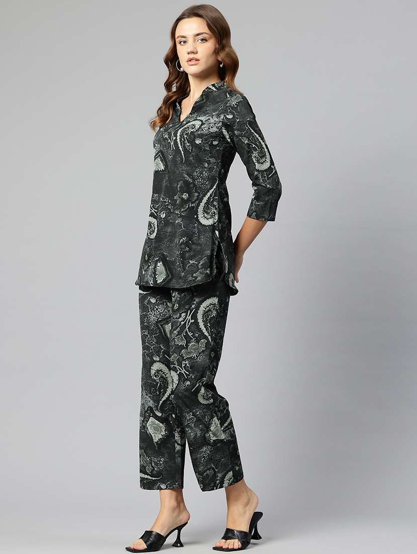 women printed top and trouser co-ord set - 21547522 -  Standard Image - 1