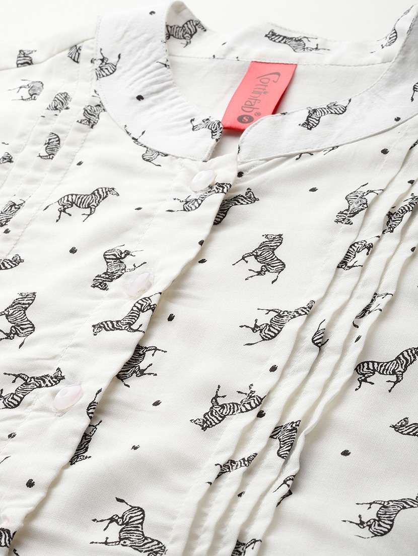 white rayon top and trouser set coord - 21547526 -  Standard Image - 4